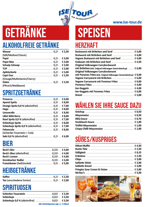 Speisekarte 2026